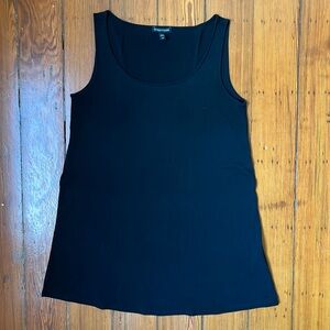 Eileen Fisher long silk tank in black | minimalist & chic
